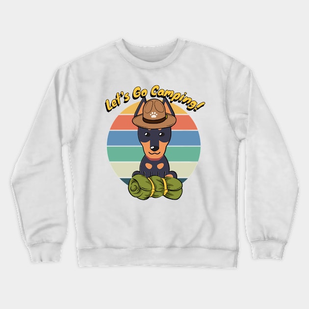 Cute Alsatian Wants to go Camping Crewneck Sweatshirt by Pet Station